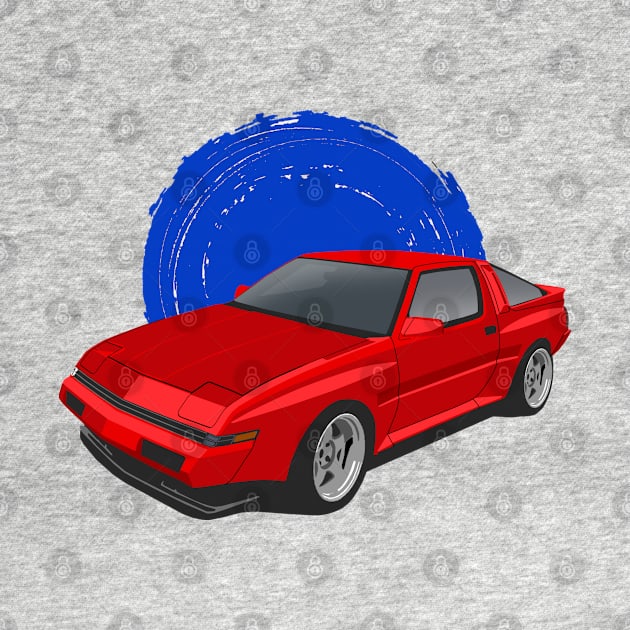 Red Mitsubishi Starion Turbo 1982-1990 by Rebellion Store